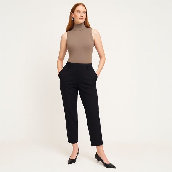 Everlane Pants - Everlane The Poplin Pleated Taper Pant in Black Size 6